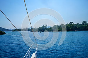 Blue sea yachts, bays of Fethiye, Mugla, Turkey