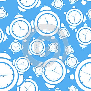 Blue seamless alarm clock background