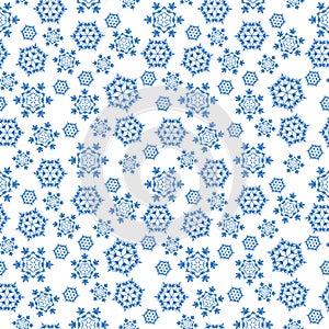 Blue seamless background with snowflakes,