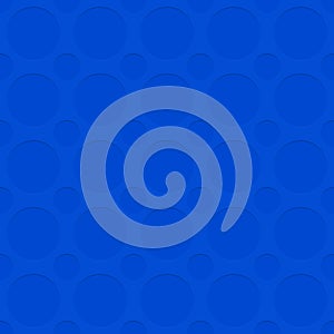 Blue seamless cutout circle pattern texture background - spatial geometrical vector graphic