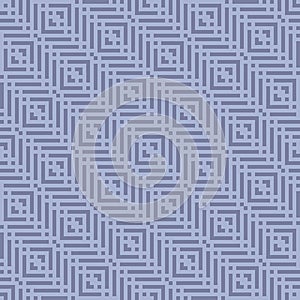 Blue seamless geometric square grid pattern, simple vector background with lines