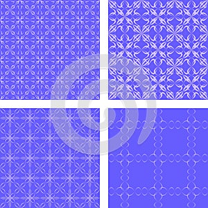 Blue seamless pattern background set