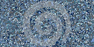 Blue seamless pebble mosaic organic floor pattern