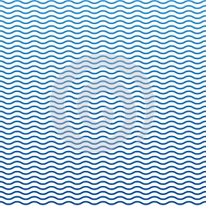 Blue seamless wavy line pattern, ocean, stylish design photo