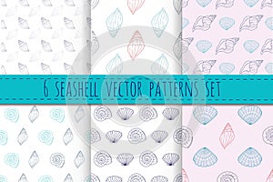 Blue seashell patterns