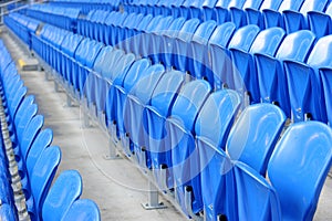 Blue seats in stadium