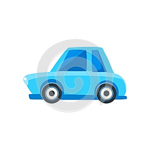 Blue Sedan Toy Cute Car Icon