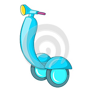 Blue segway icon, cartoon style