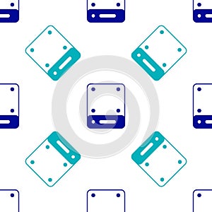 Blue Server, Data, Web Hosting icon isolated seamless pattern on white background. Vector