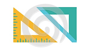 Blue Set Square Ruler Icon for Geometry and Design, vector design Generative AI