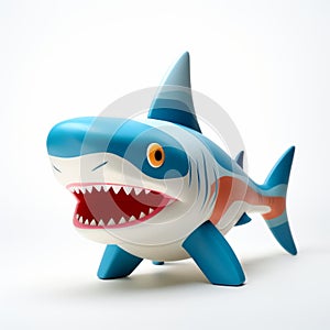 Cartoonish Chaos: Blue And White Shark Vinyl Toy By Superplastic photo