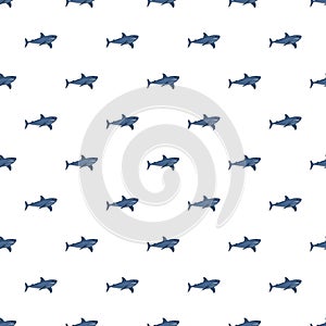 Blue shark pattern seamless