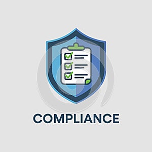 Blue Shield Checklist Compliance Icon Graphic security
