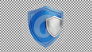 Blue Shield with Circuit Pattern