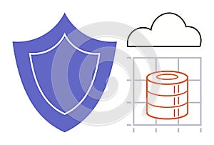 Shield Protecting Cloud Server Representing Data Security and Cloud Storage