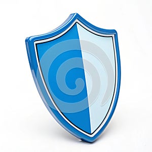 Blue shield icon isolated on white background