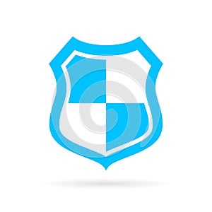 Blue shield vector icon