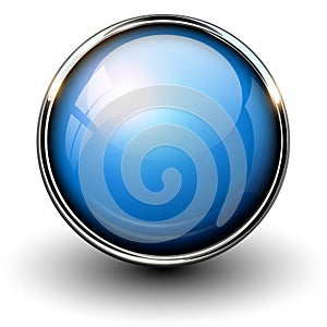 Blue shiny button