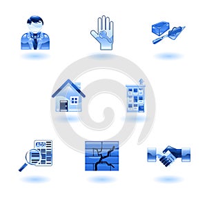 Blue Shiny Real Estate Icons