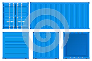 Blue shipping container