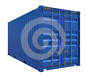 Blue shipping container