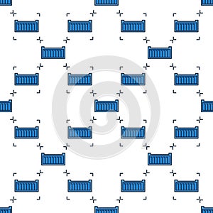 Blue Shipping Container vector modern seamless pattern