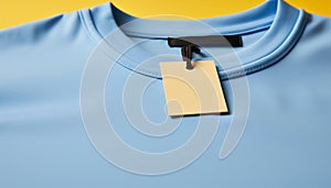 Blue shirt on coathanger with label perfect for business attire generated by AI
