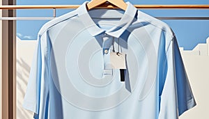 Blue shirt hanging in modern boutique, perfect for business success generated by AI