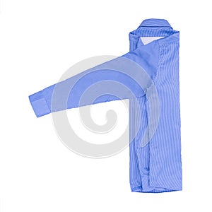 Blu camicie isolato su sfondo bianco 