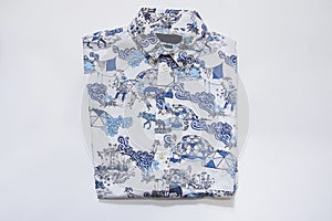 Blue shirt with pattern