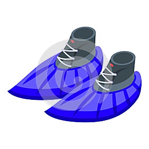 Blue shoe cover icon isometric vector. Medical protection