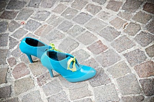 Blue shoes photo