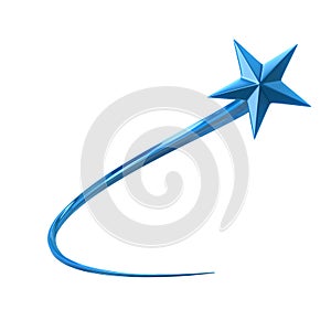 Blue Shooting Star 3d Illustration