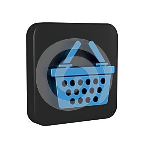 Blue Shopping basket icon isolated on transparent background. Online buying concept. Delivery service sign. Shopping