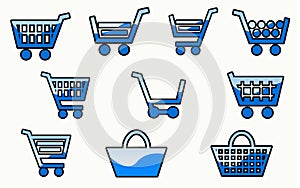 10 Blue shopping cart photo