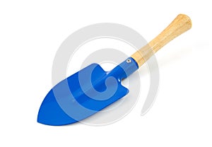 Blue shovel, garden tool