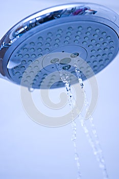 Blue shower head