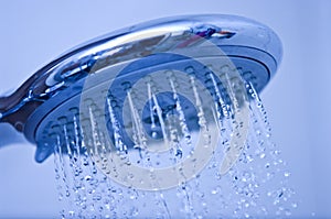 Blue shower head