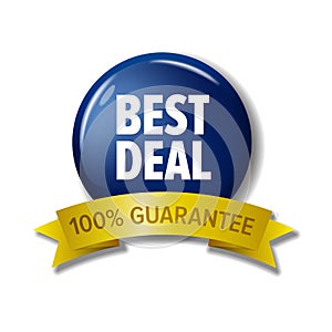 Blue sign with text `Best Deal 100% guarantee`