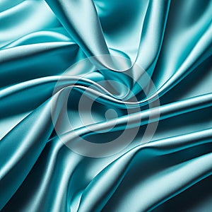 Blue silk fabric background and texture. Blue satin textured background material,silky cloth curtain