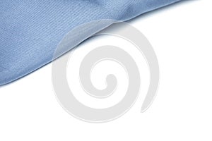 Blue silk fabric texture, Copy space.