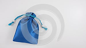 The blue silk mini gift pouch bag (1)