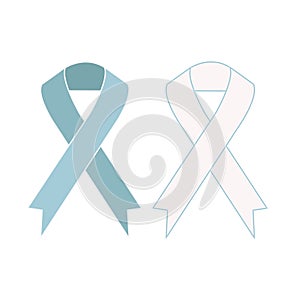 Blue silk ribbon - prostate cancer awareness vector image