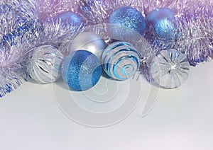 Blue and silver Christmas ball