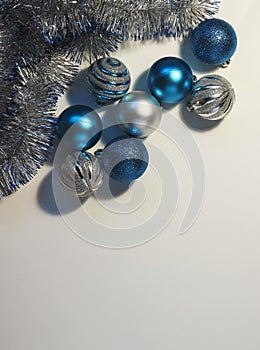 Blue and silver Christmas ball