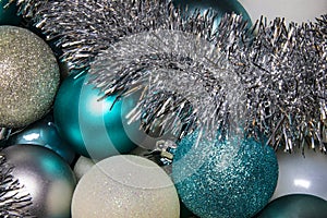 Blue and silver Christmas balls