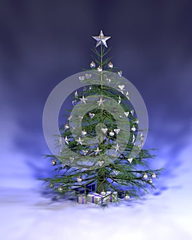 Blue Silver Christmas Tree