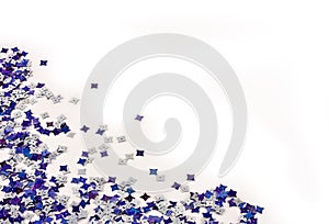 Blue and silver confetti