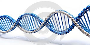 Blue and Silver DNA Double Helix A 3D Rendering of the Genetic Code