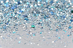 Blu e Argento Congelato, Neve, Invernali Freddo Ghiaccio Brillano Stelle Glitter sfondo.
